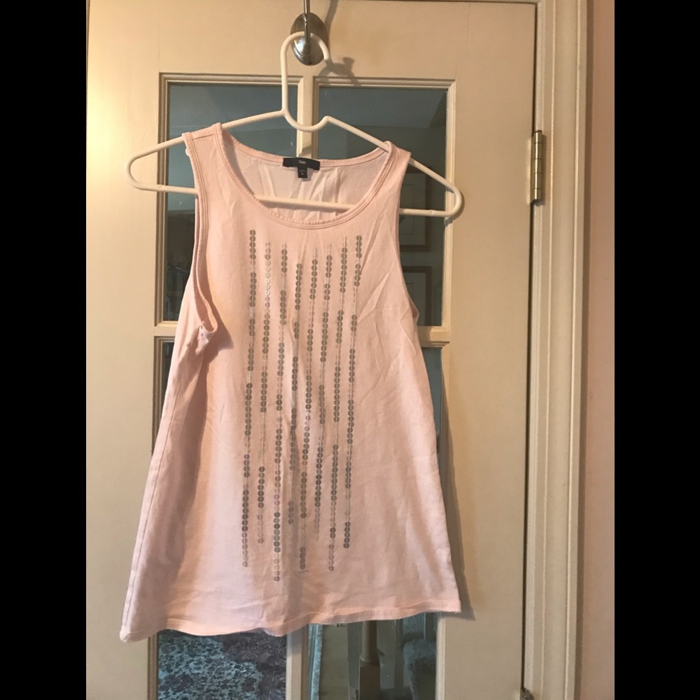 Pink Gap Sequined Tank Top Medium